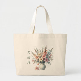 Personalize August Gladiolus Tote Bag