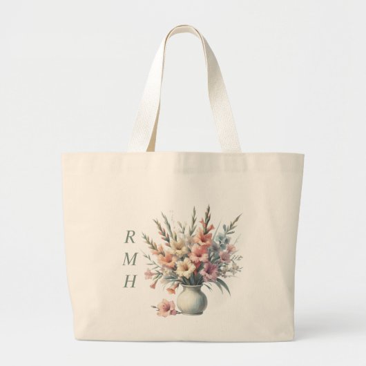 Personalize August Gladiolus Tote Bag (Voorkant)