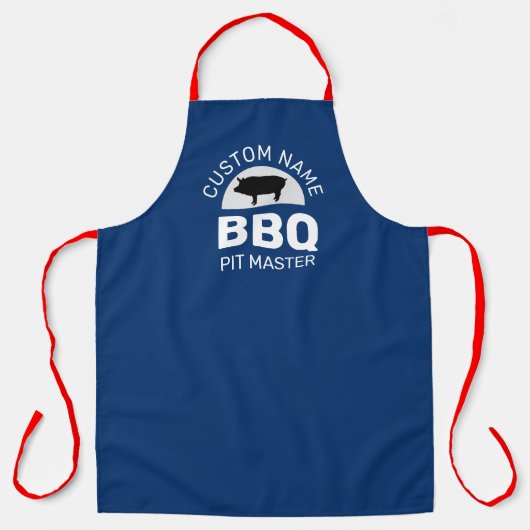 Personalize BBQ Pitmaster Griller Pork Lover Schort (Voorkant)