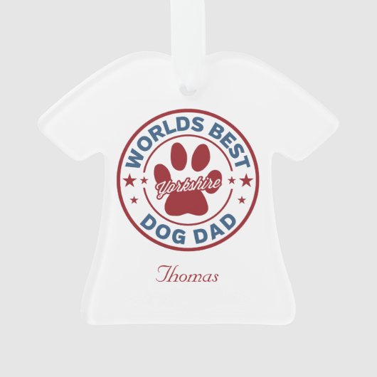 Personalize Best Dog Dad Yorkshire Ornament (achterkant)