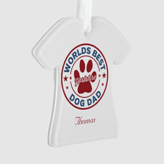 Personalize Best Dog Dad Yorkshire Ornament (voorkant)