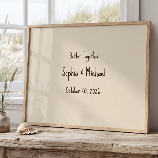 Personalize “Better Together” Wedding Poster