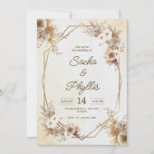 Personalize brown rustic flower weding Invitation (Devant)