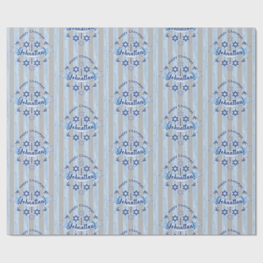Personalize Chanukah Elegant Wrapping Paper Cadeaupapier (Vlak)