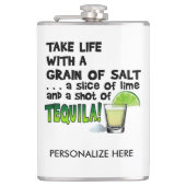 PERSONALIZE COCKTAIL FLASK - LIMOEN, ZOUT, TEQUILA HEUPFLES (Voorkant)