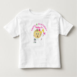 PERSONALIZE Cute Bubbles Happy Birthday for Girl Kinder Shirts
