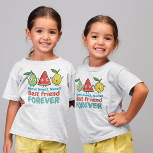 Personalize Cute Fruits BFF Girl's T-Shirt
