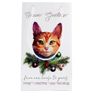 Personalize Cute Orange Cat Christmas Klein Cadeauzakje