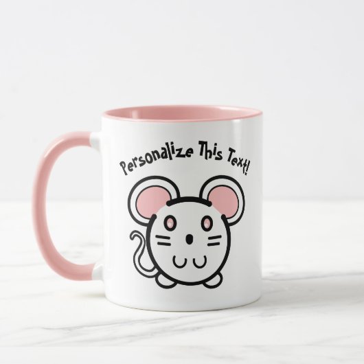 PERSONALIZE Cute White Mousie Mok (Links)