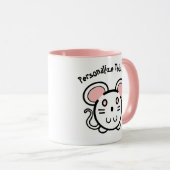 PERSONALIZE Cute White Mousie Mok (Voorkant rechts)
