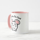PERSONALIZE Cute White Mousie Mok (Voorkant links)