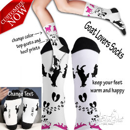 PERSONALIZE Dancing Goats and HoofPrints Socks Sokken