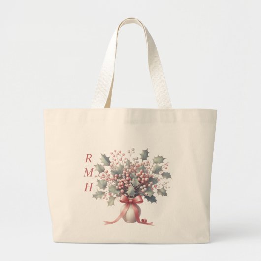 Personalize December Holly Tote Bag (Devant)