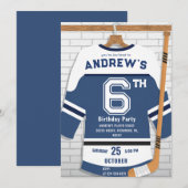 Personalize Digital Hockey Birthday Party Kaart (Voorkant / Achterkant)