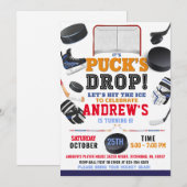 Personalize Digital Hockey Birthday Party Kaart (Voorkant / Achterkant)