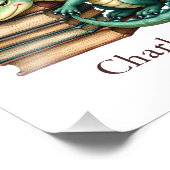 Personalize Dragon Art Print Custom Nursery Kids  Foto Afdruk (Hoek)