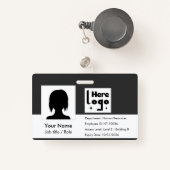 Personalize employee ID card with photo & QR code Badge (Voorkant met intrekbare)