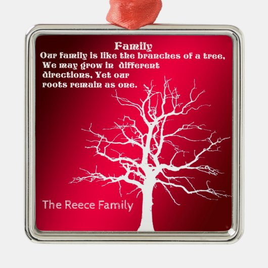 PERSONALIZE FAMILIEQUOTE METALEN ORNAMENT (Voorkant)