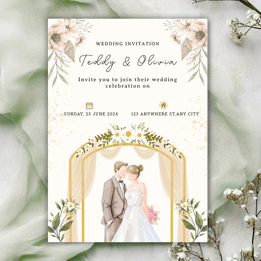 Personalize Floral wedding Invitation