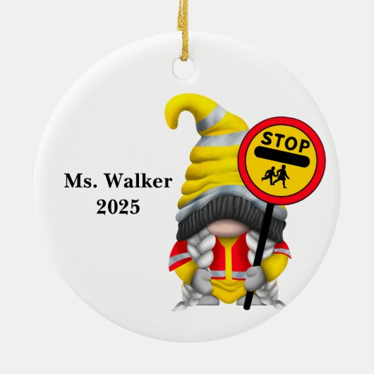 Personalize Gnome School Crossing Guard Keramisch Ornament (Achterkant)