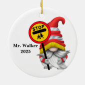 Personalize Gnome School Crossing Guard Keramisch Ornament (Achterkant)