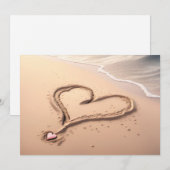 Personalize Greeting Card Beach Heart Feestdagenkaart (Voorkant / Achterkant)