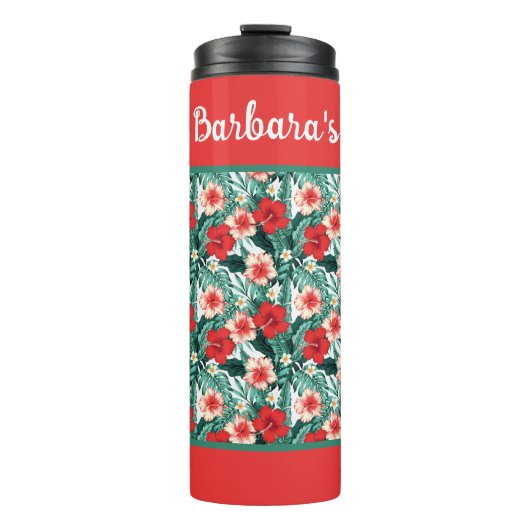 Personalize Hibiscus Flowered Thermosbeker (Voorkant)