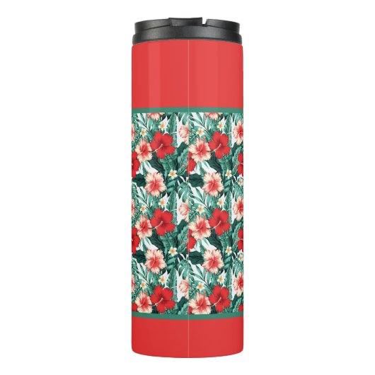 Personalize Hibiscus Flowered Thermosbeker (Achterkant)