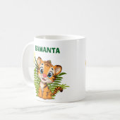 Personalize Little Tiger & Butterfly Classic Mug (Devant gauche)