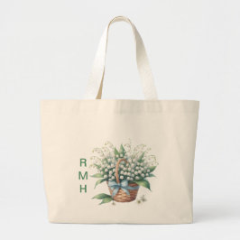 Personalize May Lily of the Valley Tote Bag