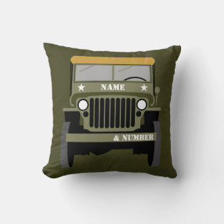 Personalize Military Veteran vintage Army Vehicle  Kussen