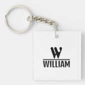 Personalize Monogram Name Acrylic Keychain (voorkant)