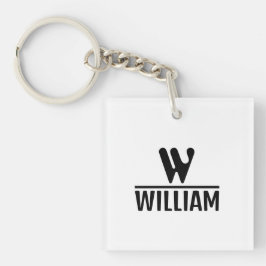 Personalize Monogram Name Acrylic Keychain
