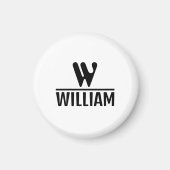 Personalize Monogram Name Magnet Magneet (Voorkant)