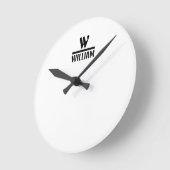 Personalize Monogram Name Ronde Klok (Hoek)