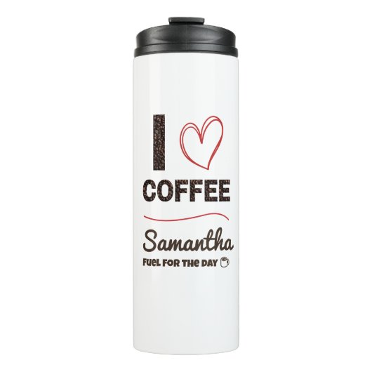 Personalize Name Coffee Lover Gift for Her Thermosbeker (Voorkant)