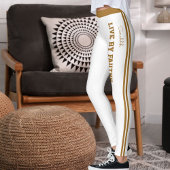 Personalize Name Quote Active Women Striped Yoga  Leggings