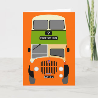 Personalize Old Glasgow Double Decker Bus Kaart