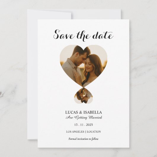 Personalize Photo save the date card Kaart (Voorkant)