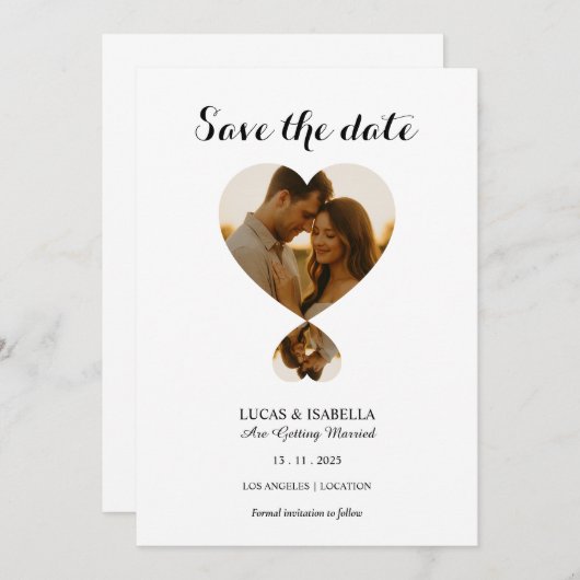 Personalize Photo save the date card Kaart (Voorkant / Achterkant)