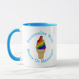 PERSONALIZE Rainbow Swirl Ice Cream Mok