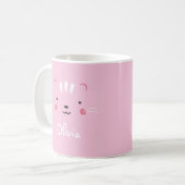 Personalize rougissent tasse adorable rose de chat (Devant gauche)