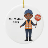 Personalize School Crossing Guard Ceramic Ornament (Achterkant)