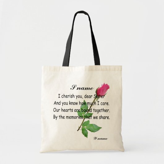 PERSONALIZE SISTER - BAG TOTE BAG (Voorkant)