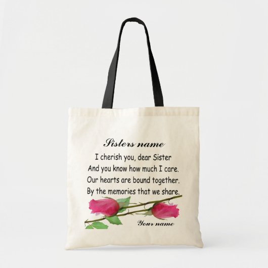 PERSONALIZE SISTER - BAG TOTE BAG (Voorkant)