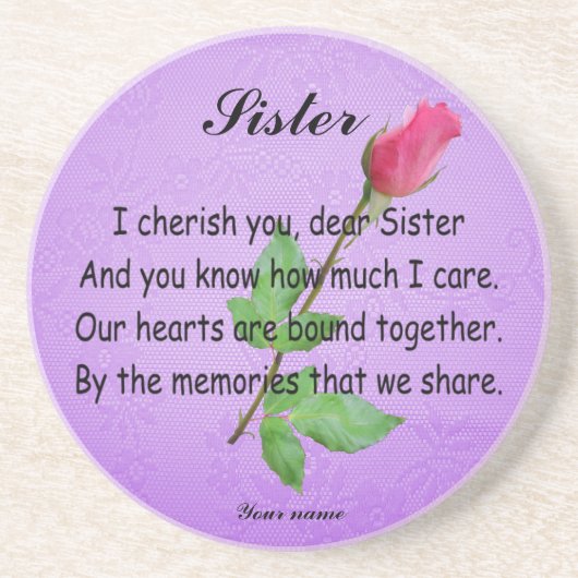 PERSONALIZE SISTER-ONDERZETTER ZANDSTEEN ONDERZETTER (Voorkant)