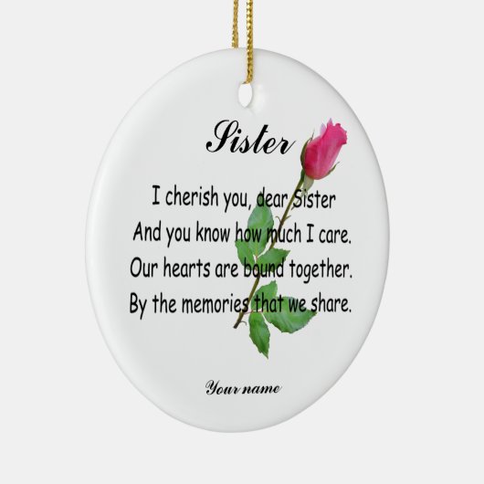 PERSONALIZE SISTER- ORNAMENT (Rechts)