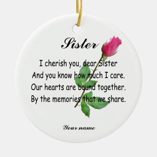 PERSONALIZE SISTER- ORNAMENT (Voorkant)