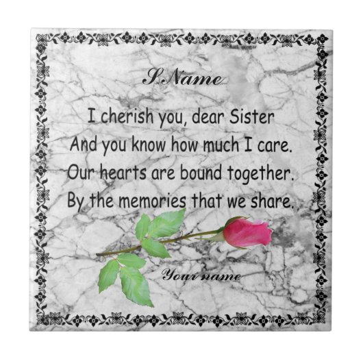 PERSONALIZE SISTER QUOTE TEGELTJE (Voorkant)