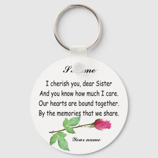 PERSONALIZE SISTER-SLEUTELHANGER SLEUTELHANGER (Voorkant)